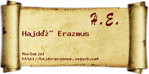 Hajdú Erazmus névjegykártya